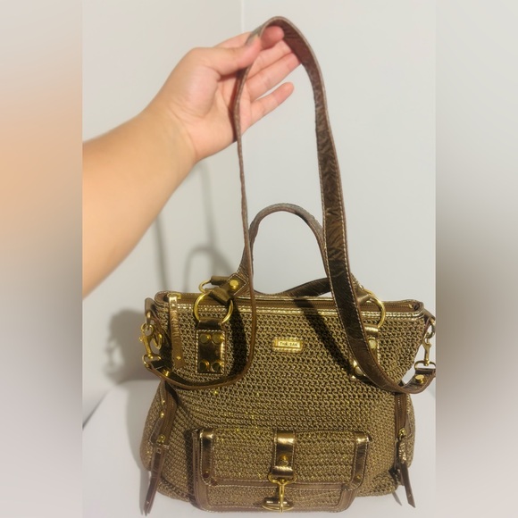 The Sak Crocheted Sparkling Gold Purse BOHO Look - Picture 3 of 16